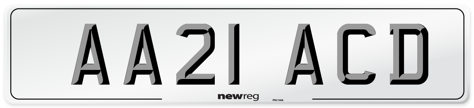 AA21 ACD Number Plate from New Reg